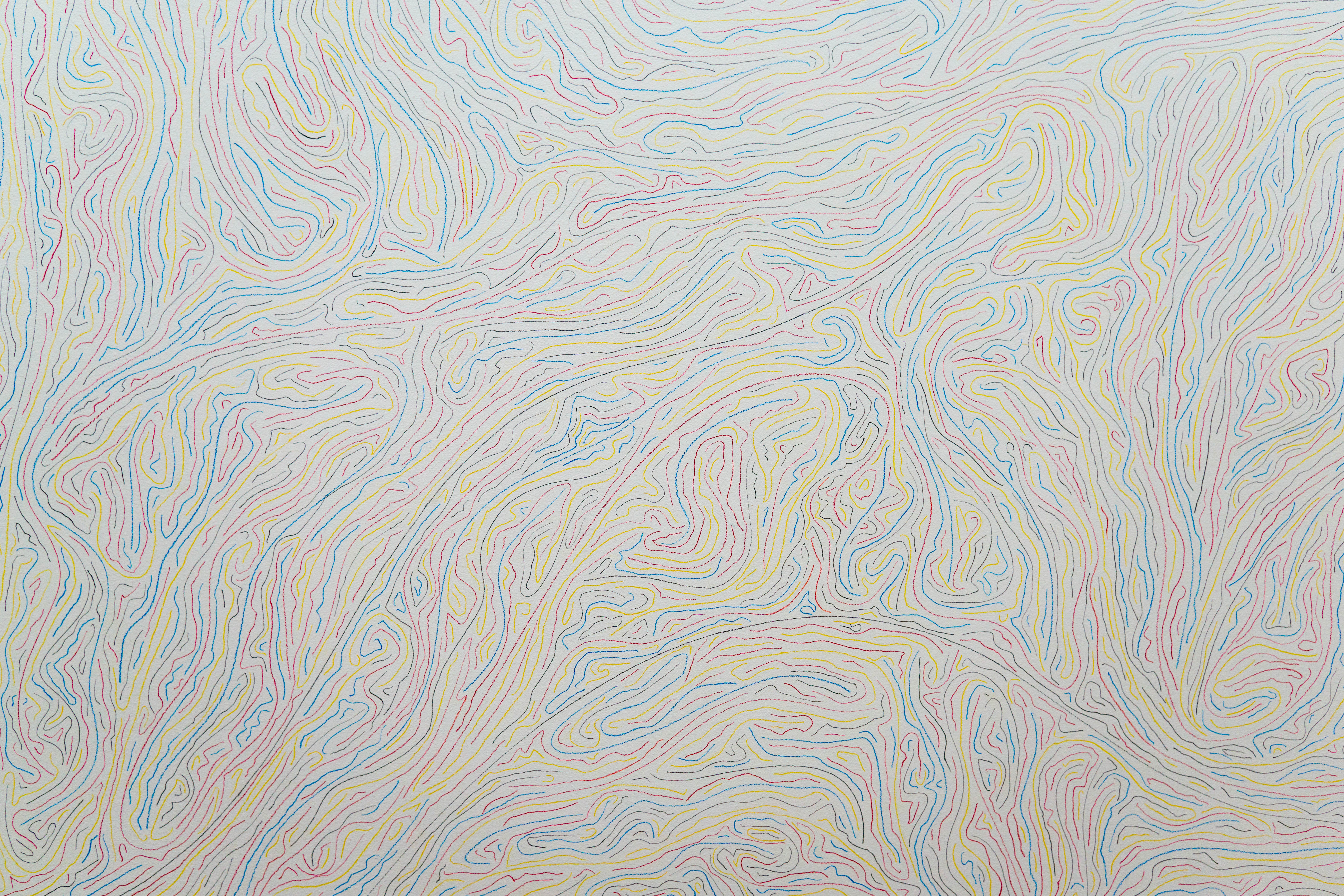 A close-up photo of some of Sol LeWitt’s artwork