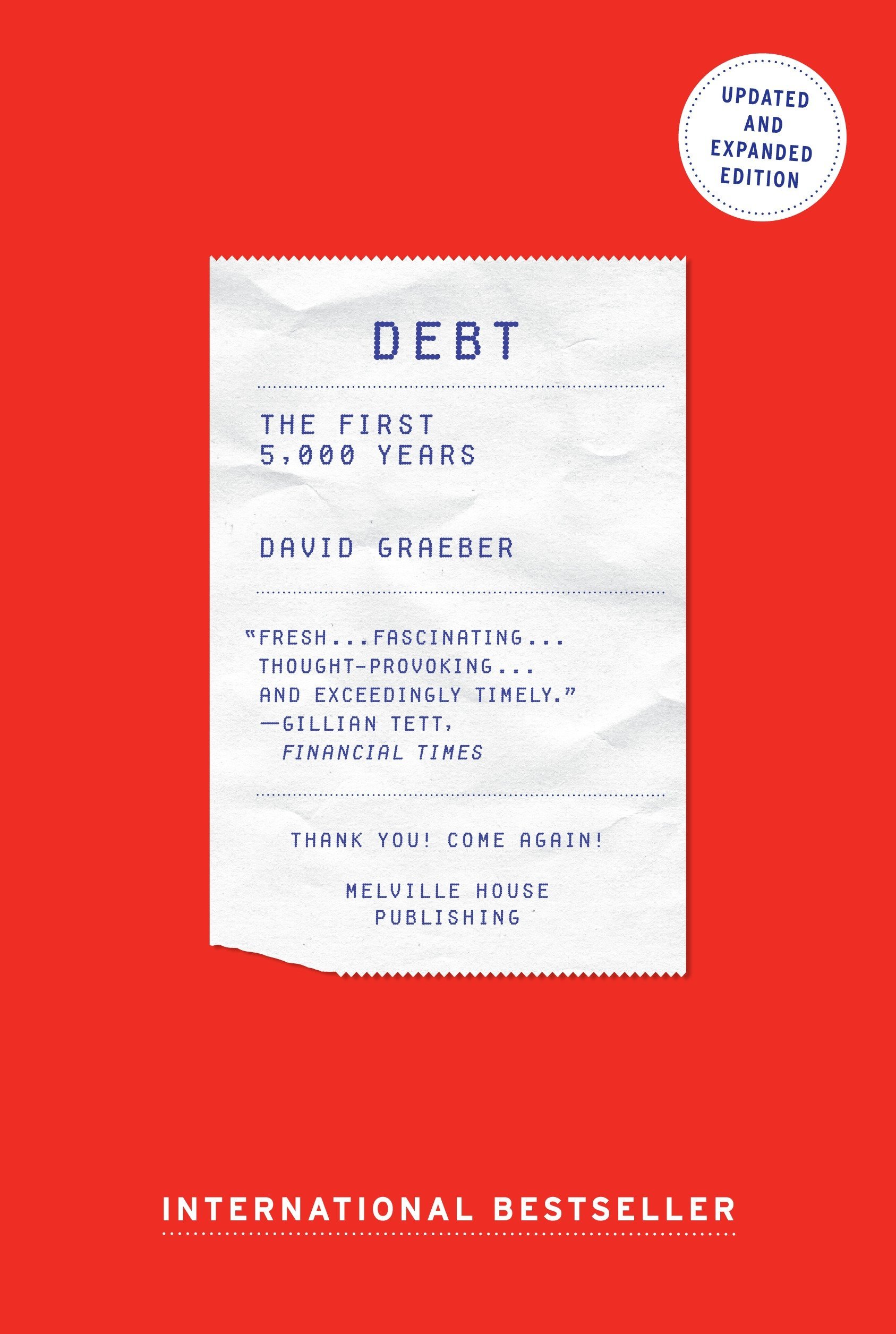 The book cover for “Debt: The First 5,000 Years” by David Graeber